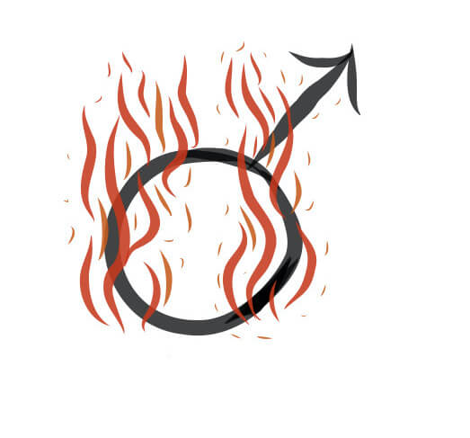 An astroherbal glyph showing fire and the Mars symbol.