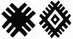 Traditional Kilim folk motifs from Turkey making use of Burdock as a symbol.
